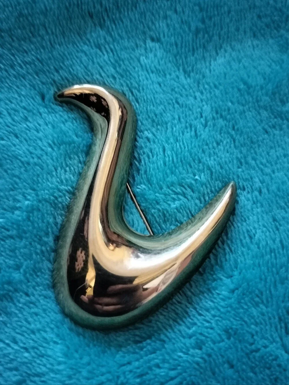 Vintage Signed Monet Gold Tone Modernist Abstract Brooch – 1960s/70s